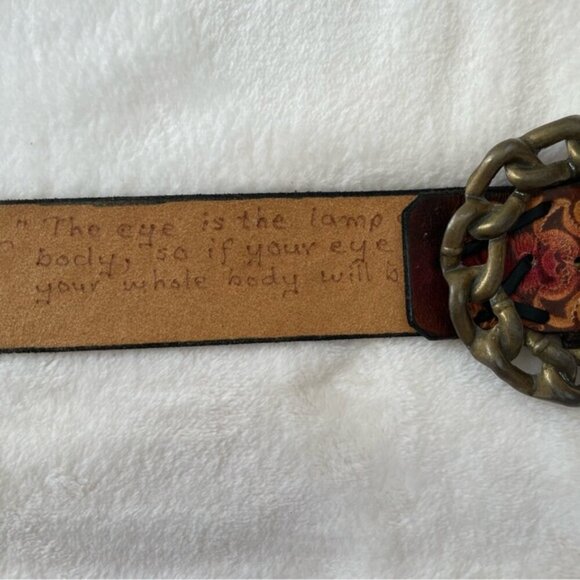 FOX & FLUEVOG 1970s Handmade Leather Belt with Brass Buckle - Picture 8 of 11